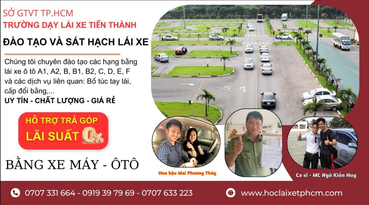 khoá học lái xe ô tô, xe máy - Trung Tâm Tiến Thành
