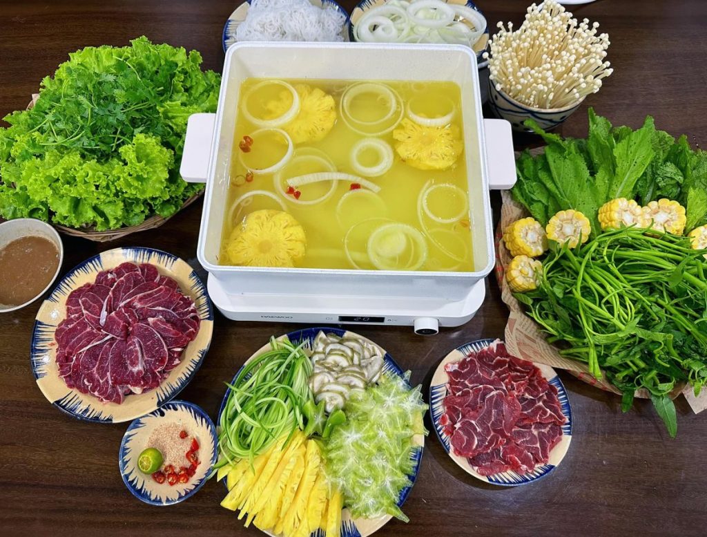 Lẩu bò nhúng dấm - ăn tối Đồng Nai