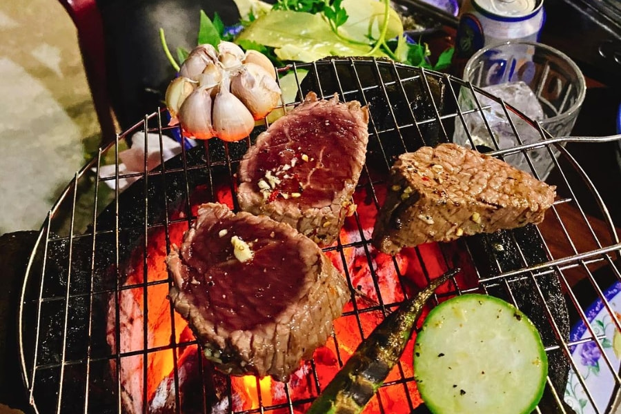 Bò tơ Củ Chi nướng - Ăn tối TPHCM