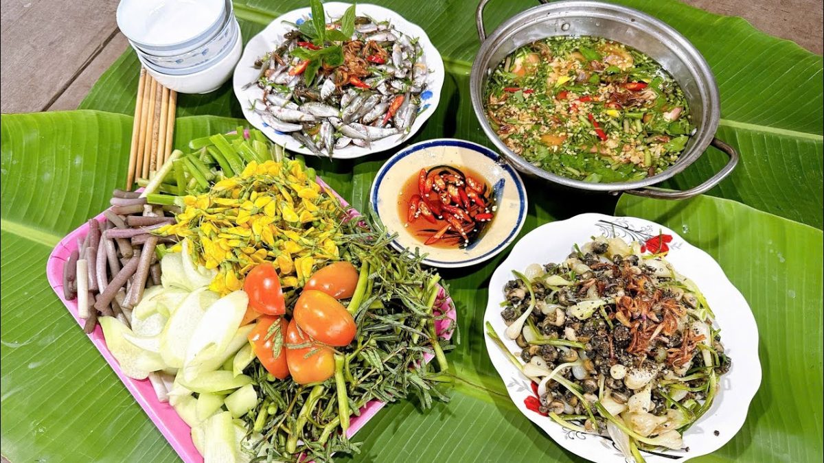 Lẩu cá linh bông điên điển - Ăn tối Đồng Tháp